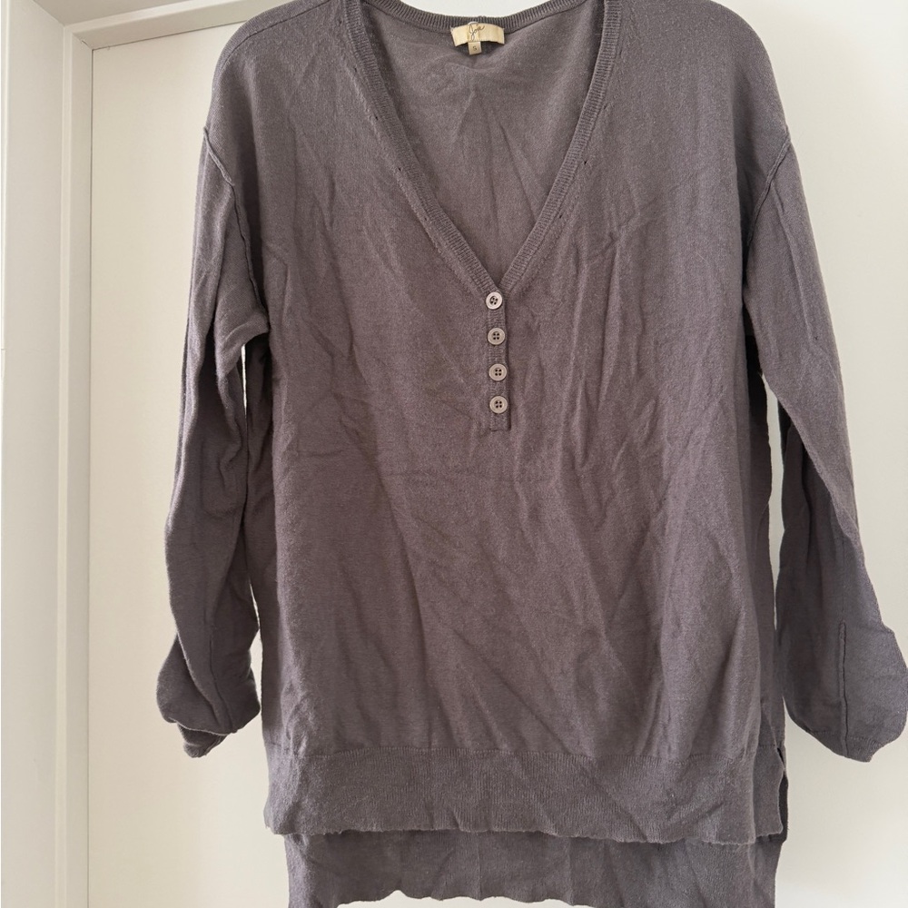Joie Gray Knit V-Neck Top